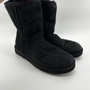 Ugg Australia Women's Classic Short II Sheepskin Boots 1016223 Black Size 12M